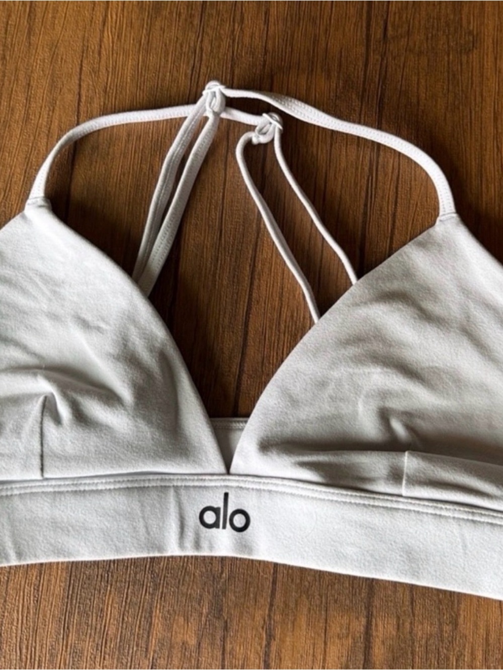 ALO Yoga White Strappy Triangle Bralette